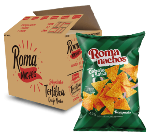 Caixa de Tortilhas Cebola e Salsa 45g