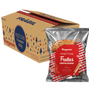 Caixa de Panettone Frutas Cristalizadas Flowpack 300g Disponível o ano todo