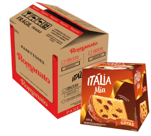 Caixa de Panettone Itália Gotas de Chocolate 400g