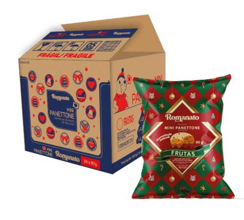 Caixa de mini panettones Frutas Cristalizadas Flowpack