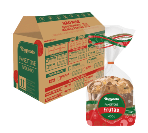 Caixa de Panettone Tradicional Frutas 400g