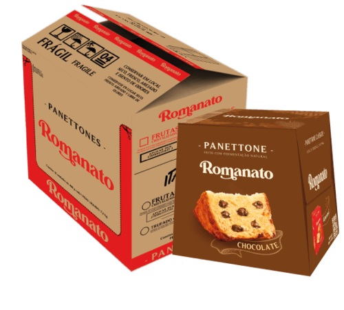 Caixa de panettone romanato Gotas de Chocolate 400g