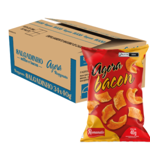 Caixa c/34 Unidades de Snacks 40g Agora Sabor Bacon