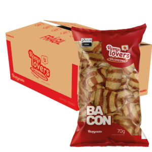 Caixa c/20 Unidades de Salgadinhos sabor Bacon 70g | Romalovers