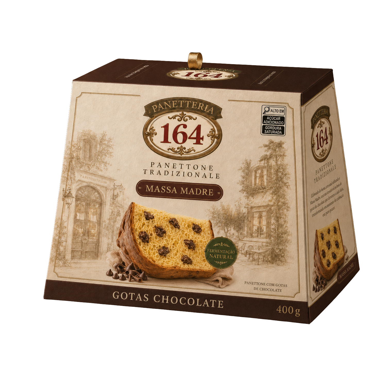 Caixa do Panettone Panetteria 164 com gotas de chocolate, 400 g